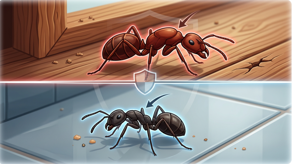 Comparison of carpenter ants and black ants in New York